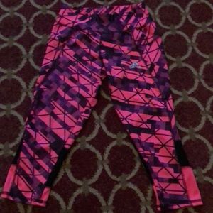 Crop leggings multi color mesh backing at knees